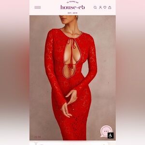House of CB Red Lace Cutout Dress